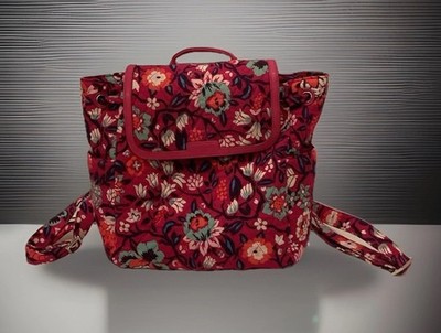 NWT Vera Bradley Bloom Berry Quilted Floral Convertible Backpack Shoulder Bag Vera Bradley Quilted backpack Pink Green | Mercari main image 4