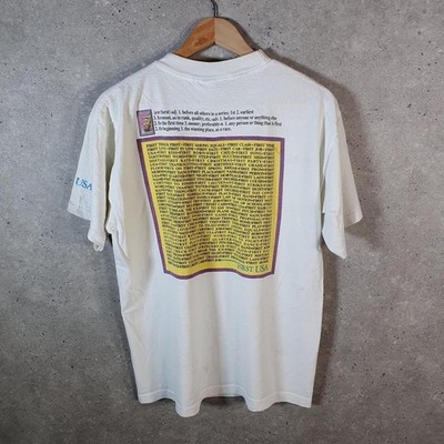 Vintage Murina First USA Text Block 90s Single Stitch T-Shirt Herren Large weiß