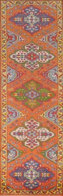 Orange Traditional Indian Runner Rug 3x10 Ft Hand-Knotted Oriental Wool Carpet