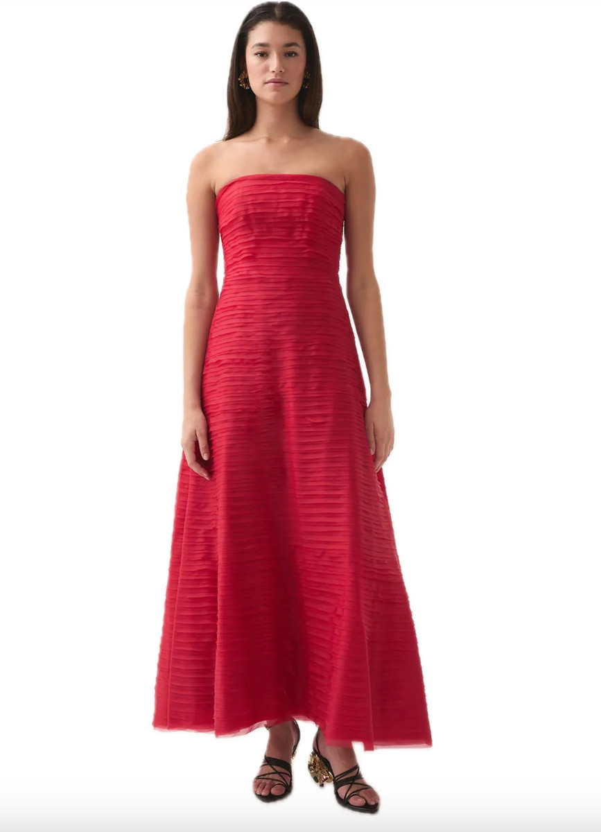 AJE Soundscape Maxi Dress Scarlet Red Size AU 8 View 2