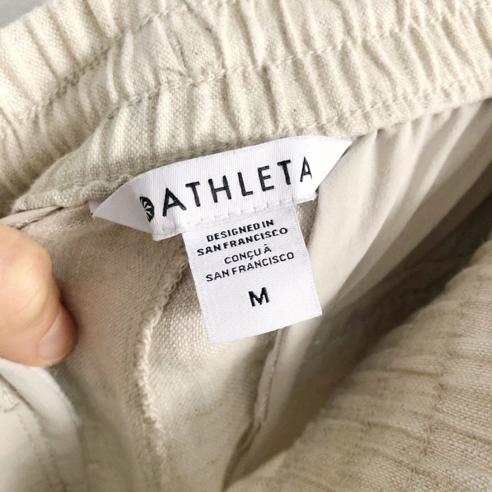ATHLETA Retreat Wide Leg Linen Pant Undyed Size Medium