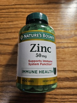 Nature's Bounty Zinc 50 mg 400 Tablet Support Immume System EXP 05/2026