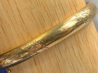 Vtg 1/20 12K Gold Filled Bangle 7" Costume Jewelry Floral Etched Design