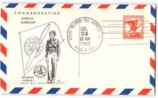 Product Image: Precancelled postal card with cachet of Amelia Earhart, 1963