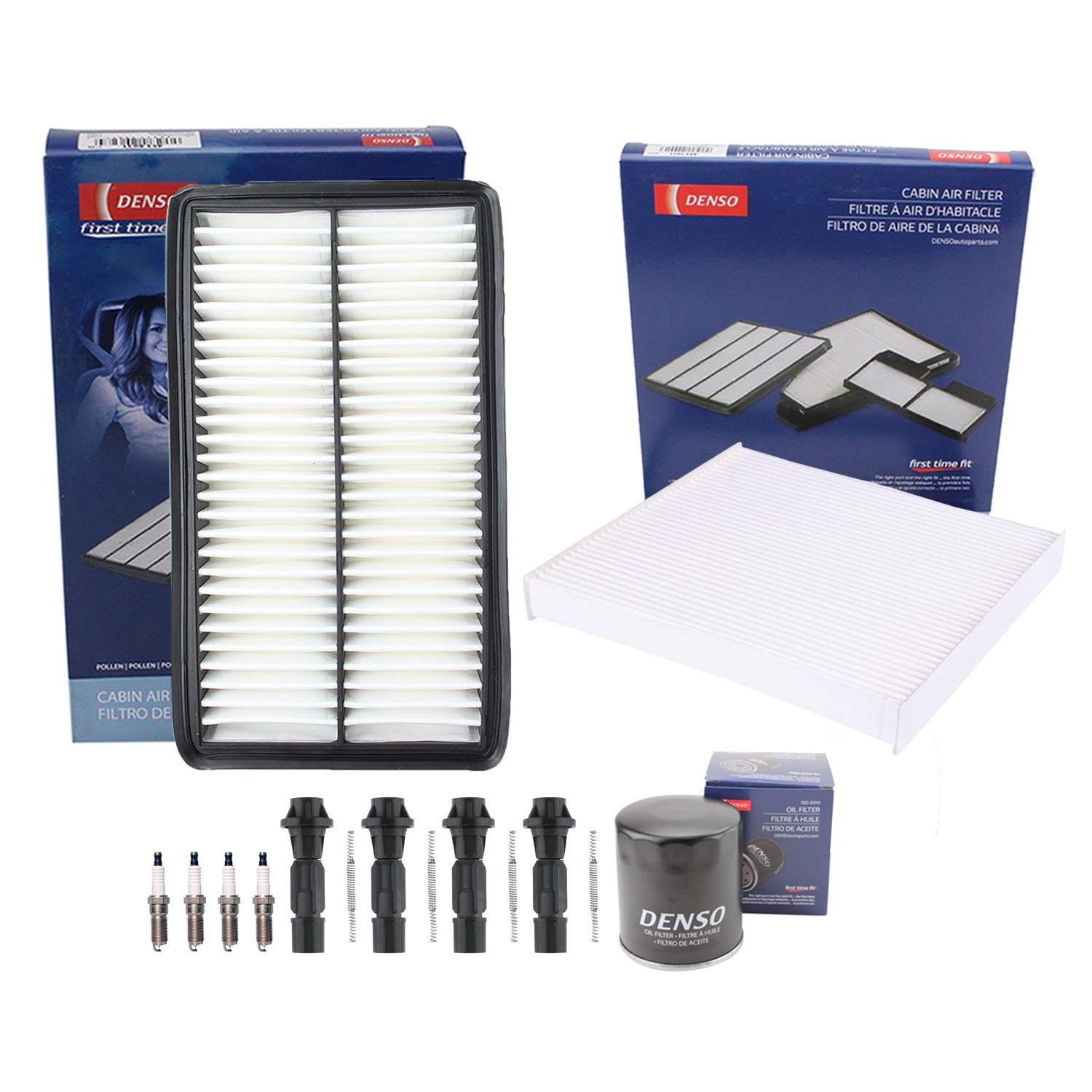 Denso Tune Up Kit 4 Spark Plugs  Boots Kit for Mazda CX-7 2.3ML L4 Turbochrged