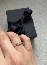 Apm Monaco Soleil Eclat 18k Gold Plated CZ Stone Ring Sz 7.5/56