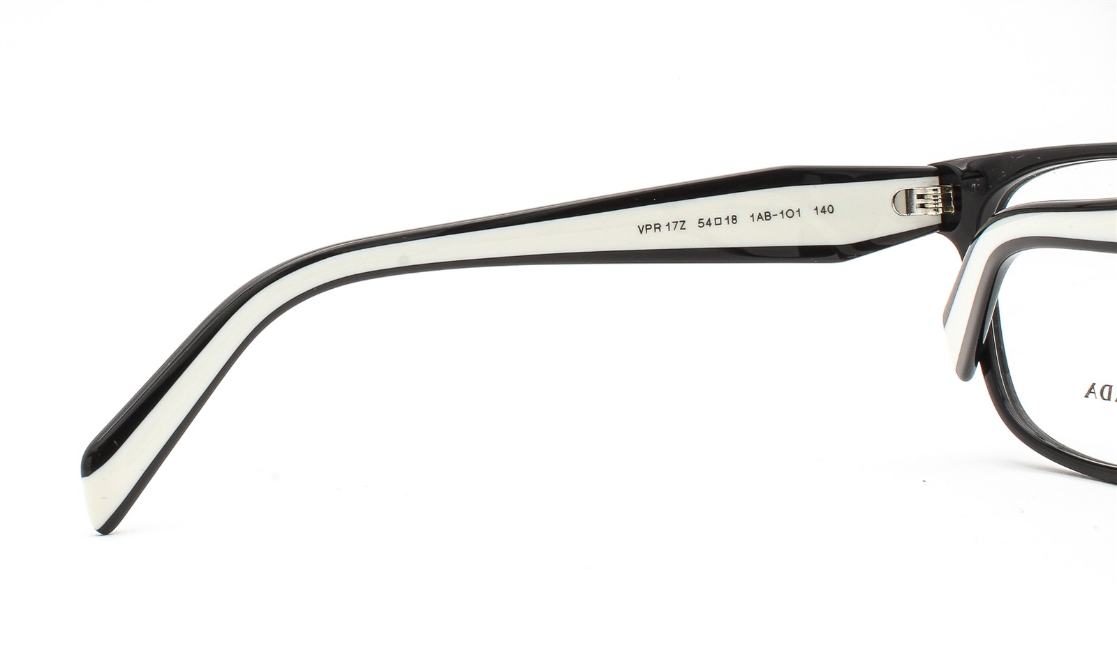 Prada Eyeglasses Glasses VPR 17Z 1AB-1O1 Polished Black on White 54mm with Case thumbnail 4