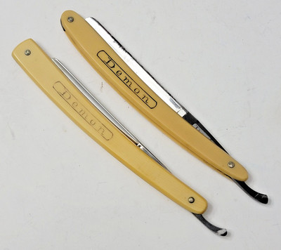 2 Antique German Straight Razor, Reeves Barber Supply, Richmond Virginia