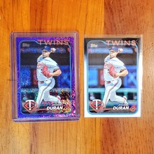2024 Topps Series 1 #227 Jhoan Duran Purple Sparkle Parallel #'d 324 /799 + Base