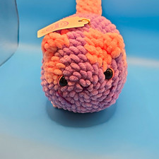 Handmade Crocheted Plush Stuffed Animal, Purple  Pink, Small 6-14 in