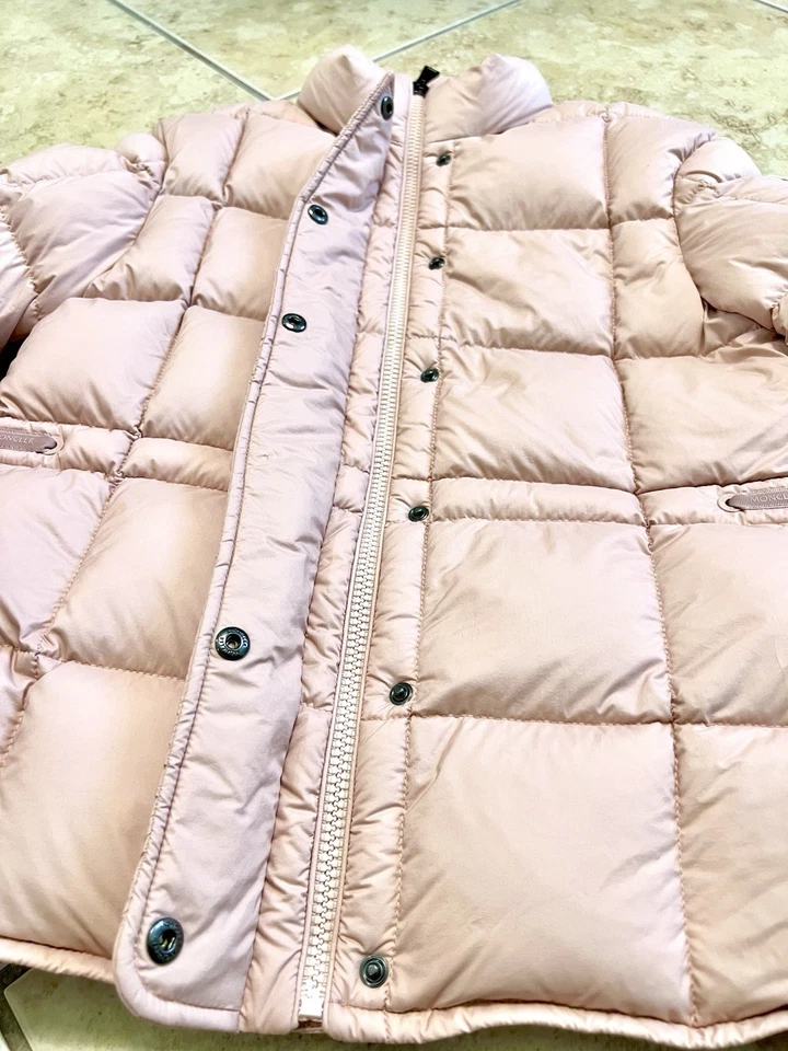 Moncler Girls Pink Kids Kiraz Padded Shell Puffer Jacket Size 12 Hooded - Image 4 of 4