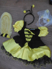 Kleid Kleinkind Kostüm Biene Maja Flügel Gr. 80 86 92 98 104 Flügel Haarreif