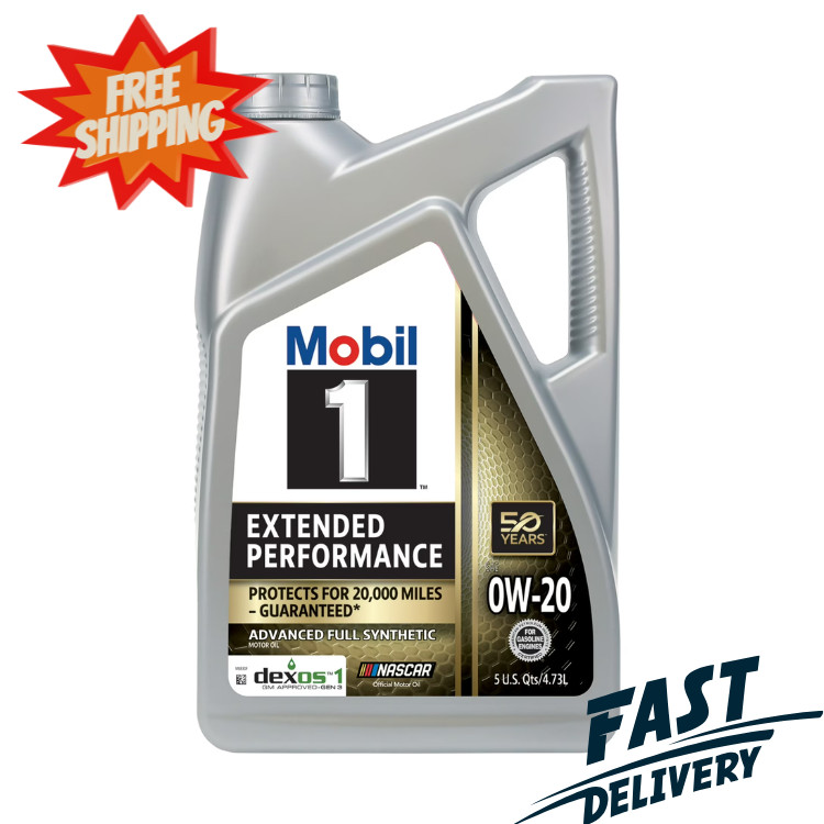 Mobil 1 Extended Performance High Mileage 0W-20 Full Synthetic Motor Oil, 5 Qt
