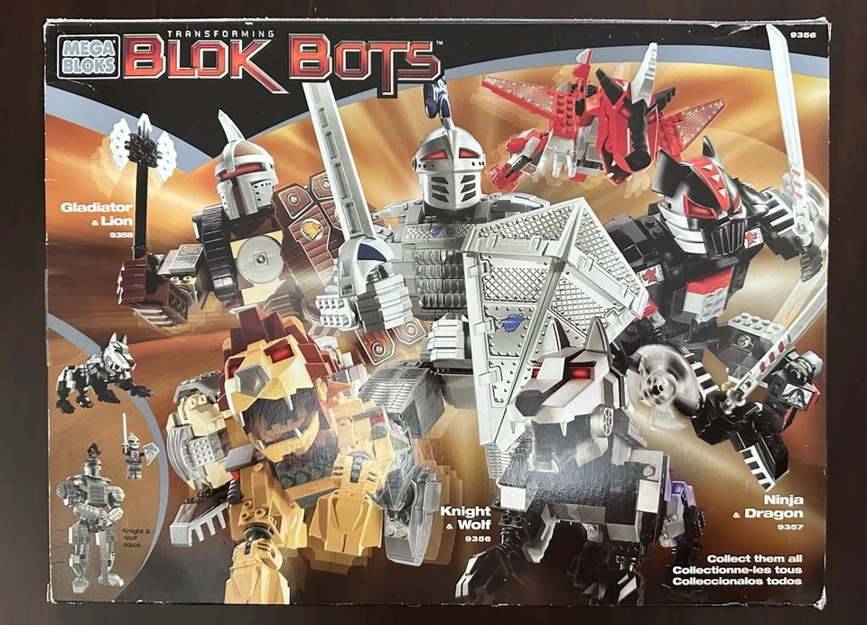 2001 Sealed Mega Bloks Transforming Blok Bot 9356 Knight & Wolf Robot / Vehicle - Image 4 of 4