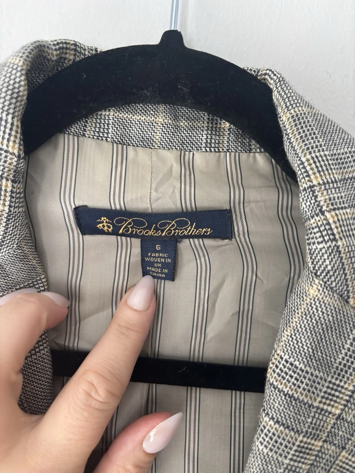 Brooks Brothers Mujer Luna Lino Lana Cuadros 2 Piezas Pantalón Traje Blazer Reino Unido Talla 6 Foto 3 de 4