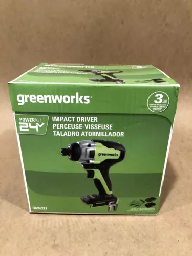 Greenworks 24V Brushless Cordless Impact Driver Kit - ID24L221  NEW