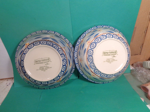 Temp-Tations 7 1/2" Azul Viejo Mundo Horno Cuenco para Servir, 2 unidades (usado/usado en excelente estado) - Imagen 4 de 7