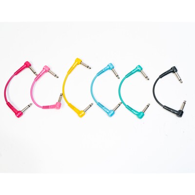 Candy Colored Patch Cables - Set of 6 - 1/4'' TS - 6''