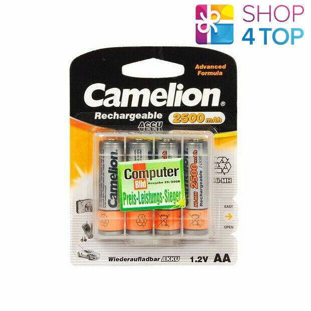 Camelion AA Rechargeable Batteries 2500mAh 4-Pack with Case-image