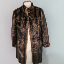 New Reversible Xs Jerry Lewis Tan Faux Suede Faux Mink Lining Coat Beautiful!!