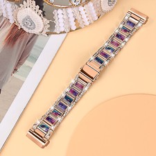 Resin Metal Watch Band for Fitbit Versa 4 Sense 2 Replacement Strap Bracelet