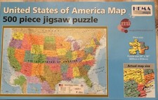 UNITED STATES of AMERICA MAP-500 piece JIGSAW PUZZLE HEMA Maps Educational Tool