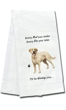 COLLECTIBLE YELLOW LABRADOR DOG  DISH TOWEL ‘I'LL BE WATCHING YOU’