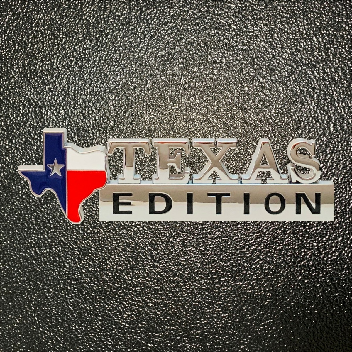 Chrome & Black 3D Texas Edition Map/Flag Emblem Decal – Universal For Car/Truck/Van