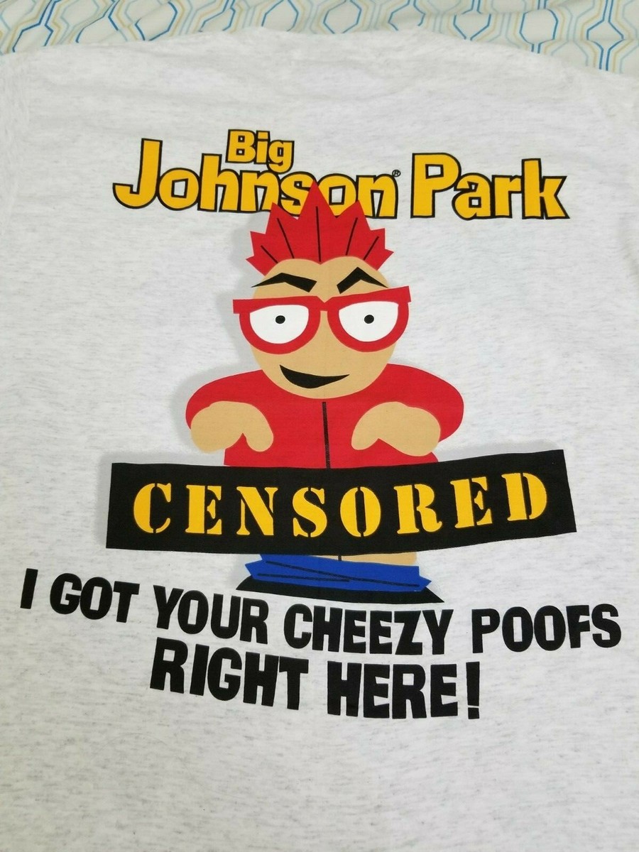 VTG 90s Big Johnson South Park T Shirt Cheezy Poofs Parody Sex
