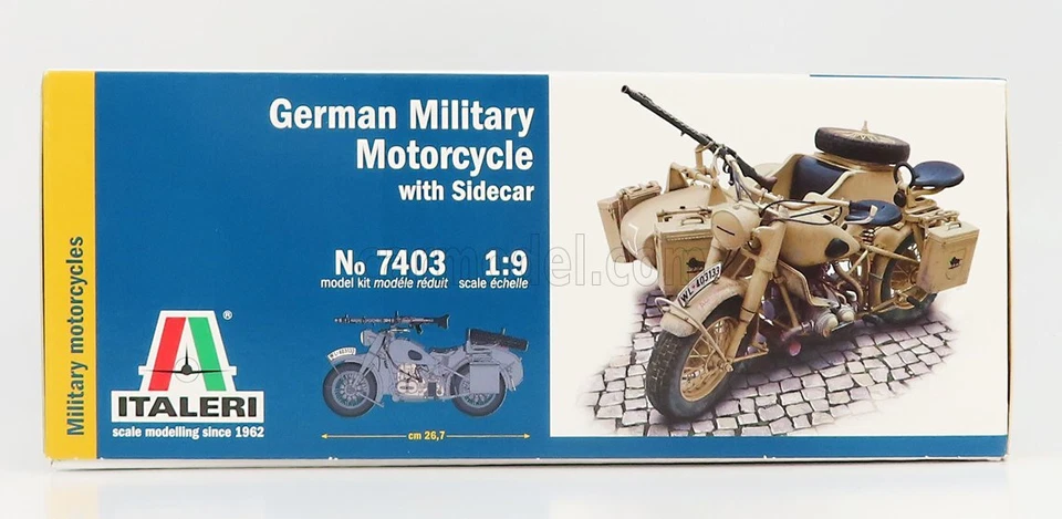 MODELLINO MOTO STATICO ITALERI BMW R75 WITH SIDECAR GERMAN MILITARY 1941 1/9 - Immagine 2 di 2