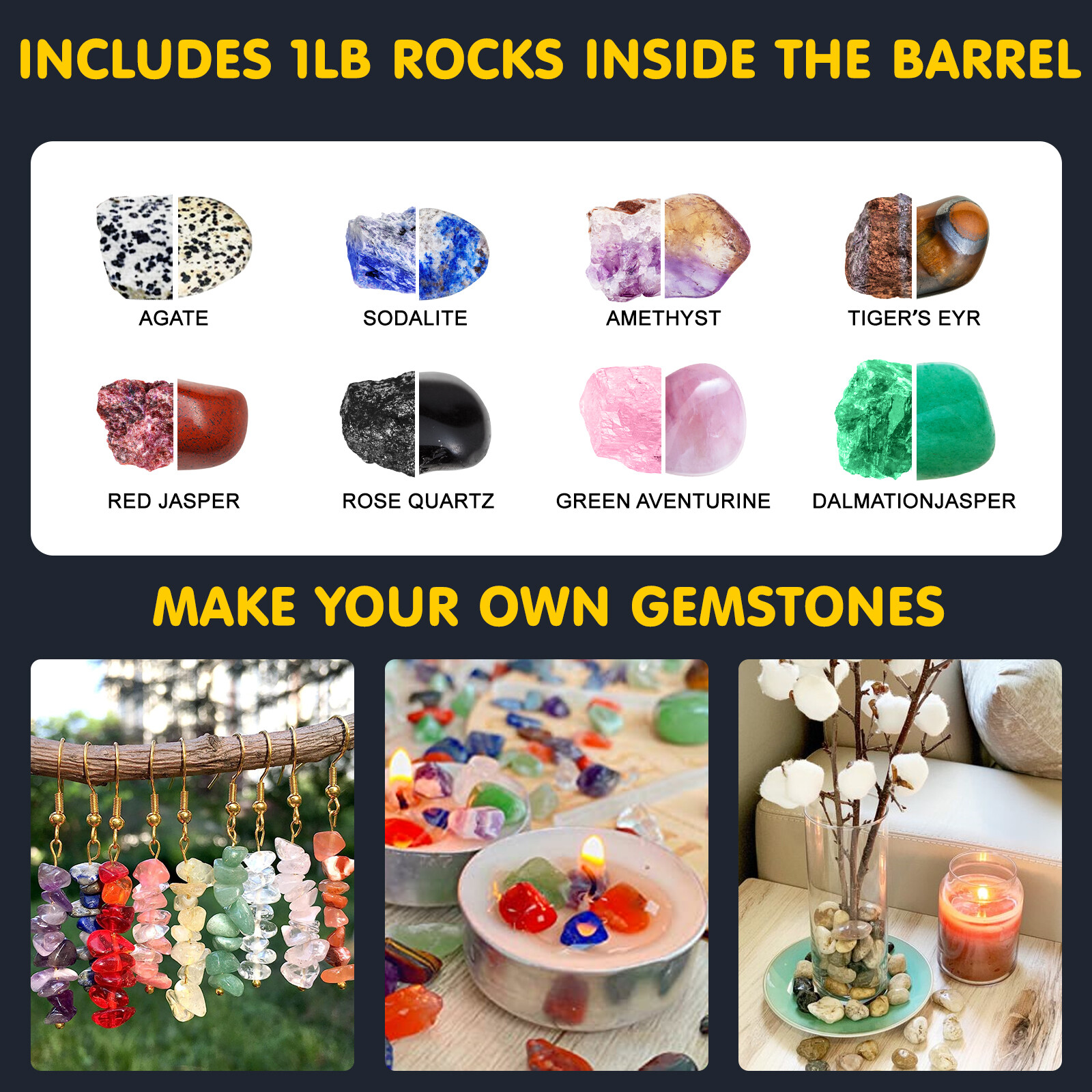 Hobby Rock Tumbler Kit Rock Polisher for Kids & Adults eBay