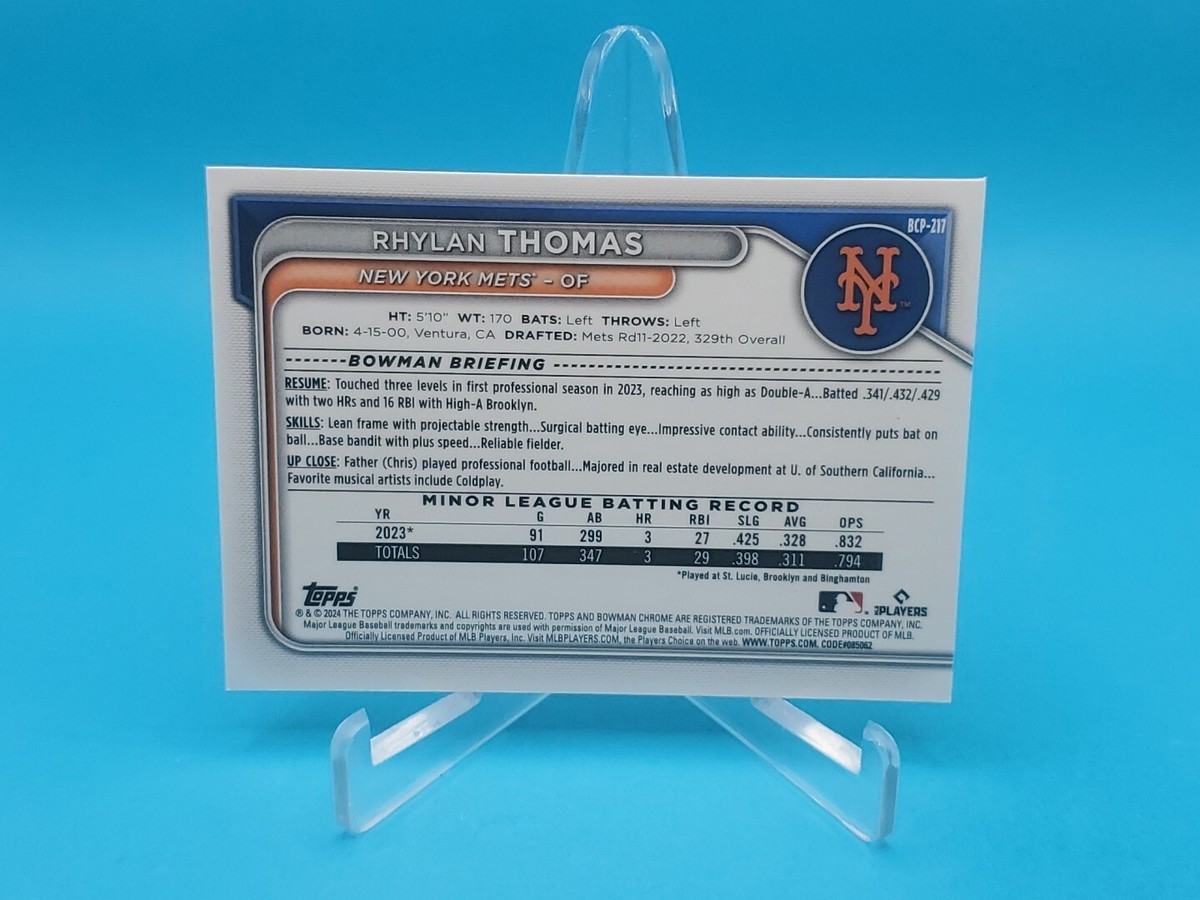 Rhylan Thomas 2024 Bowman Chrome #BCP-217 1st Bowman True Green 