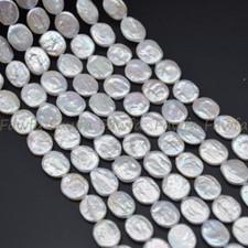 14-18mm Natural White Freshwater Pearl Baroque Oval Loose Beads Jewelry Making