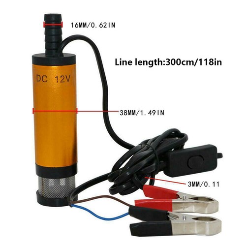 38mm Diesel Kraftstoffpumpe DC 12V Umfüllpumpe Wasser Öl Flüssigkeit Betankungswerkzeug Pumpe - Bild 2 von 12