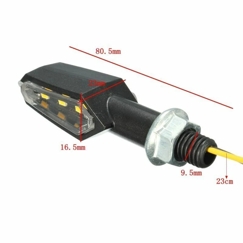 2x Universal Dual Side Motorcycle Bicycle 9-LED Turn Signal Indicator Light Lamp — 第 4/4 张图片