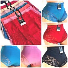 2 ,4 or 6 High Waisted Briefs Tummy Control Girdles Lace Shaper Panties 31 S-5XL