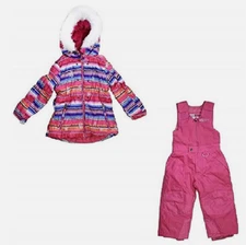 Weatherproof 32°  Girls Blanket Print 2pc Jacket and Bib Pant(FUCHSIA 3T)NWT