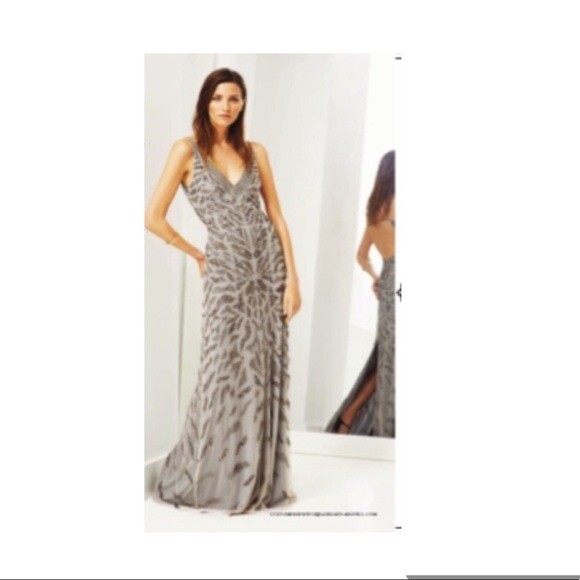 Adrianna Papell v neck beaded dress | eBay