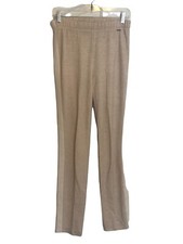 St. John Knit Elastic Waist Gold Label Pants in Beige with Racing Strip Size P