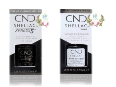 Set - 2 - CND Shellac Wear Extend Base Coat + Xpress Top Coat 0.25 oz each
