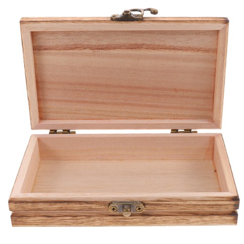 Caja de almacenamiento de madera para manualidades con tapa cajas bebé niño tapas pequeñas - Imagen 8 de 12