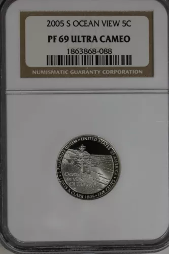 2005 S Ocean View 5C PF 69 ULTRA CAMEO, NGC,   Jefferson Nickel, 5C Piece