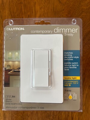 Lutron 3-Way Dimmer Switch Contemporary White DVW-603PH-WH
