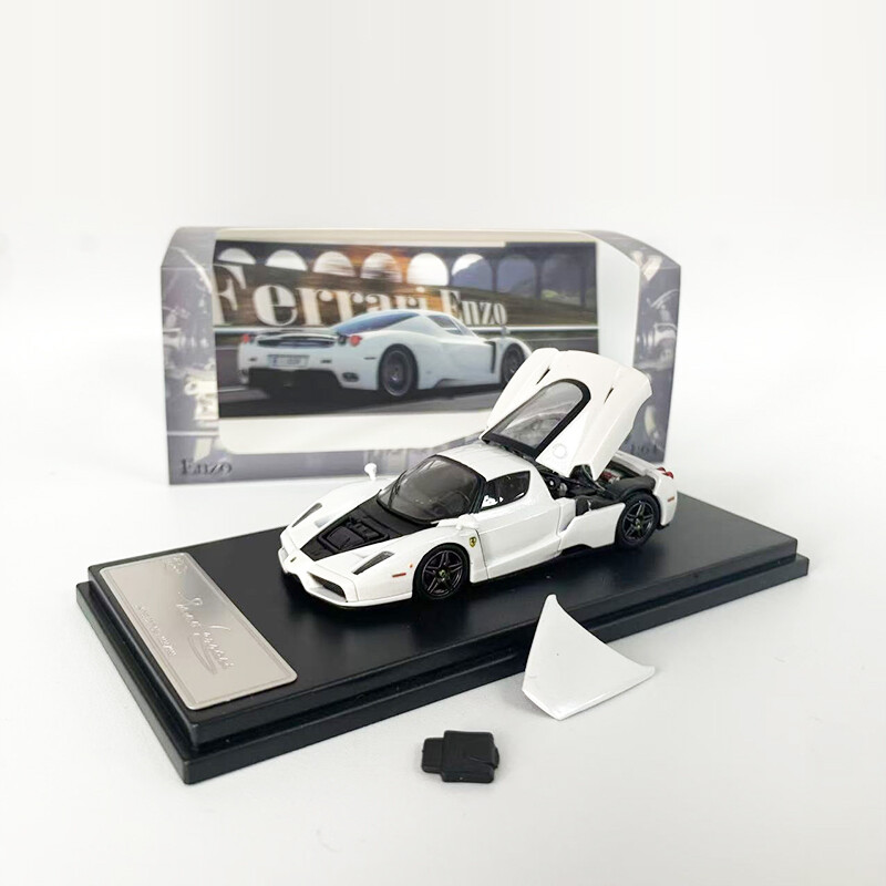King 1:64 Ferrari Enzo Open Black Cover Alloy Sport Vehicle Model Car-White