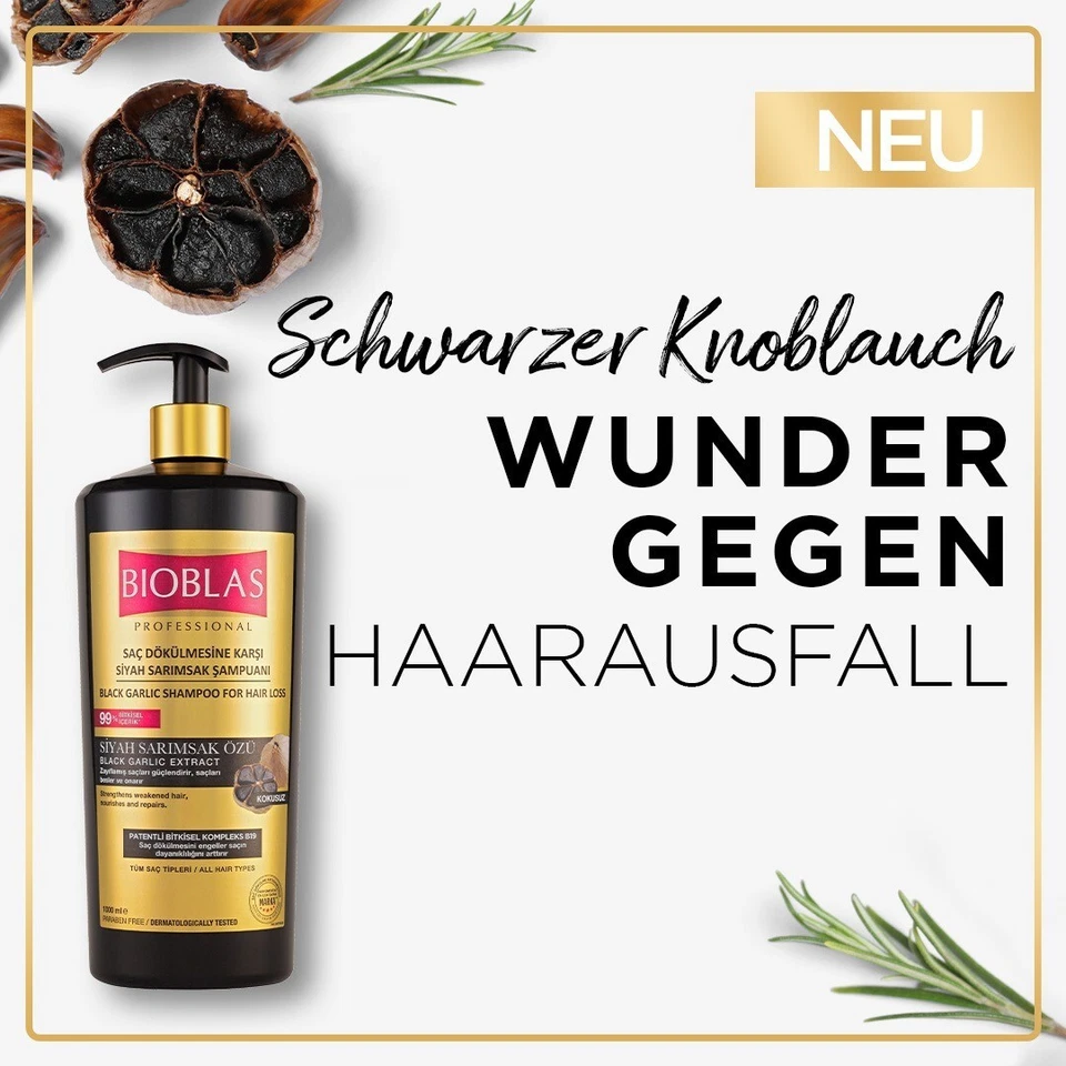 Bioblas Schwarzer Knoblauch Shampoo 1000ml,  Anti Haarausfall, geruchlos - Bild 4 von 4