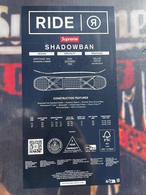 Supreme RIDE Shadowban Snowboard (154cm) Brand New | eBay Supreme RIDE Shadowban Snowboard (154cm) Brand New | eBay
