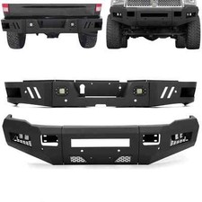Front Rear Bumper Guards W Led Fog Lights For Dodge Ram 2500 3500 2010-2018