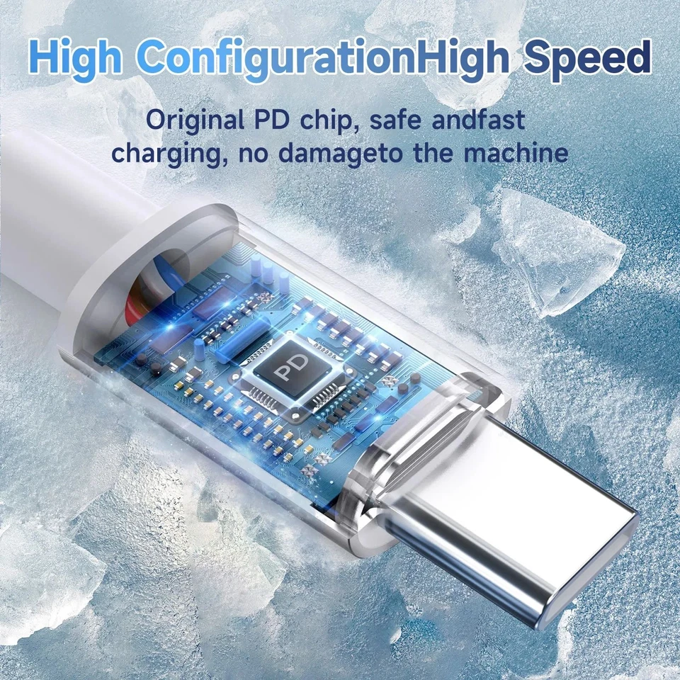 Braided 60W 3A Dual Type C USB C PD Fast Charge Cable For iPhone 15 Pro Max/Plus - Image 3 of 4