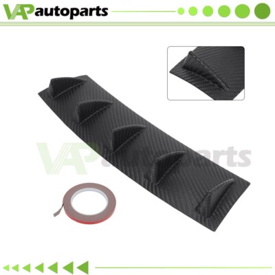 For 23''x6'' Carbon Style Rear Lower Bumper Diffuser Fin Spoiler Lip Wing Splitter