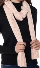 Style & Co Women's Scarf Knit Ribbed Shimmery Muffler Pink Size 72 in by  12 in